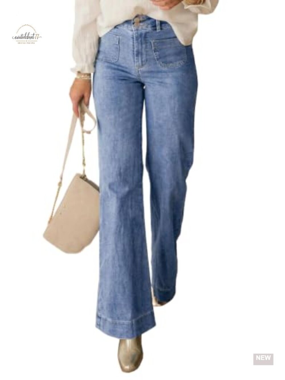 Wide Leg High Waisted Jeans Flare Retro Dressy Casual